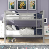 Full Over Full Solid Wood Gray Bunk Bed - Omega Lifestyles