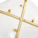 Modern Tempered Glass Dining Table And 6 Gold Chairs Set - Omega Lifestyles