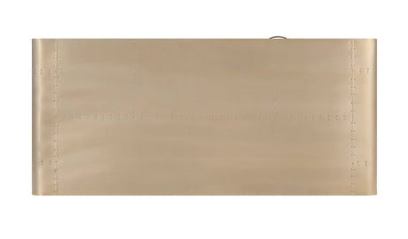 Gold Aluminum Rectangular Writing Desk With Storage Drawer - Omega Lifestyles