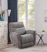 Manual Swivel Chenille Fabric Recliner With Chrome Lever - Omega Lifestyles