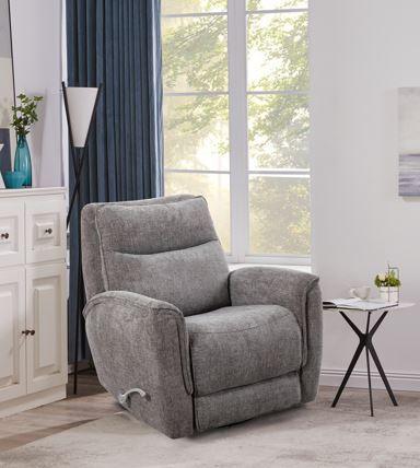 Manual Swivel Chenille Fabric Recliner With Chrome Lever - Omega Lifestyles