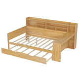 Full Wooden Bed Frame With Trundle Storage And Study Desk - Omega Lifestyles