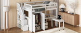 Full Full Size Loft Bed With Stairs Desk And Storage - Omega Lifestyles