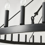 Matte Black Farmhouse 36-Light Wagon Wheel Chandelier - Omega Lifestyles