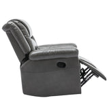 Grey PU Manual Reclining Rocking Swivel Recliner Chair - Omega Lifestyles