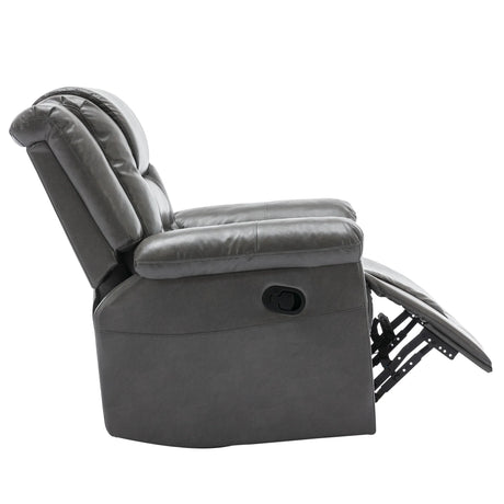 Grey PU Manual Reclining Rocking Swivel Recliner Chair - Omega Lifestyles
