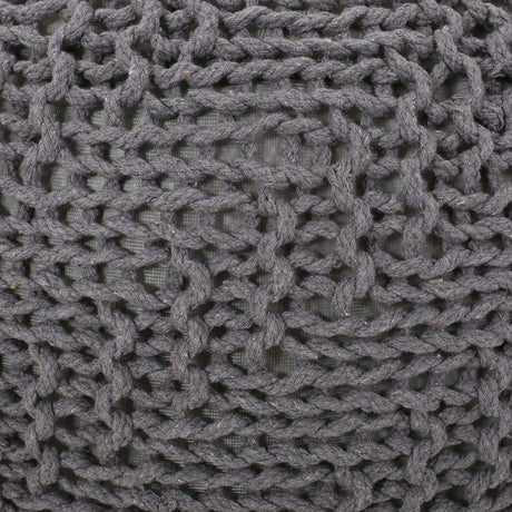 Modern Handmade Knit Cotton Round Pouf 20-Inch - Omega Lifestyles