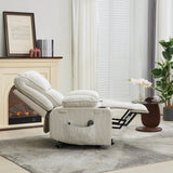 Ivory Remote-Controlled Heated Massage Assistive Recliner - Omega Lifestyles