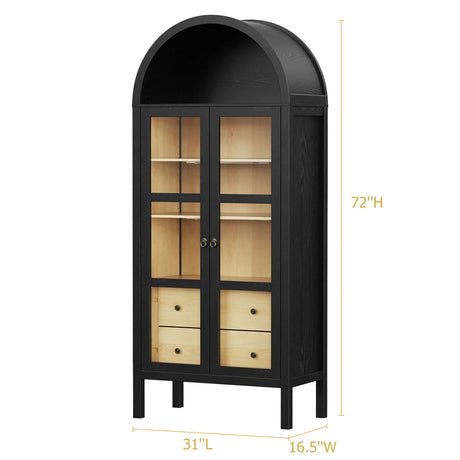 Modern Farmhouse Arched Sensor Light Storage Cabinet - Omega Lifestyles