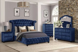 Modern Crystal Tufted Upholstered Velvet Queen Bed Frame - Omega Lifestyles