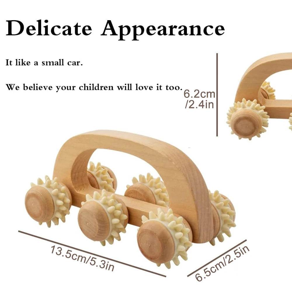 Wooden Handheld Massage Roller For Deep Tissue Relief - Sleep Galleria