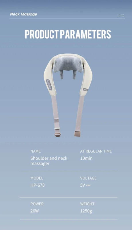 26W Brushless Motor Shoulder And Neck Massager Shawl - Sleep Galleria