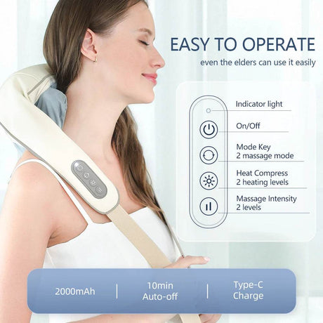 26W Brushless Motor Shoulder And Neck Massager Shawl - Sleep Galleria