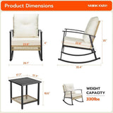 3-Piece Modern Outdoor Rocking Patio Furniture Set - Omega Lifestyles