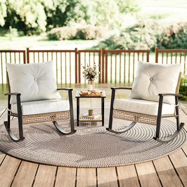 3-Piece Modern Outdoor Rocking Patio Furniture Set - Omega Lifestyles
