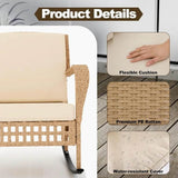 3-Piece Outdoor Rattan Rocking Chair Set With Cushions - Omega Lifestyles