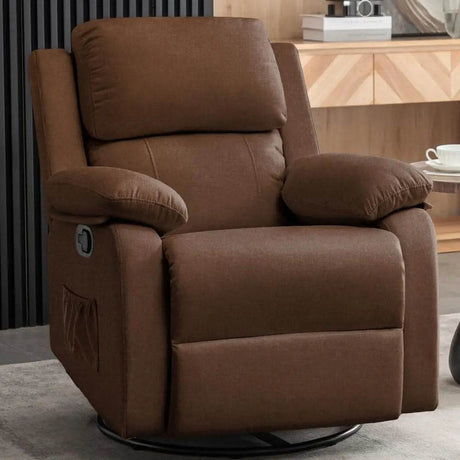 360 Degree Swivel Small Rocking Upholstered Recliner Chair - Omega Lifestyles