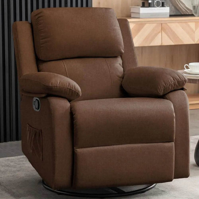 360 Degree Swivel Small Rocking Upholstered Recliner Chair - Omega Lifestyles