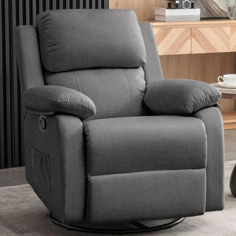 360 Degree Swivel Small Rocking Upholstered Recliner Chair - Omega Lifestyles