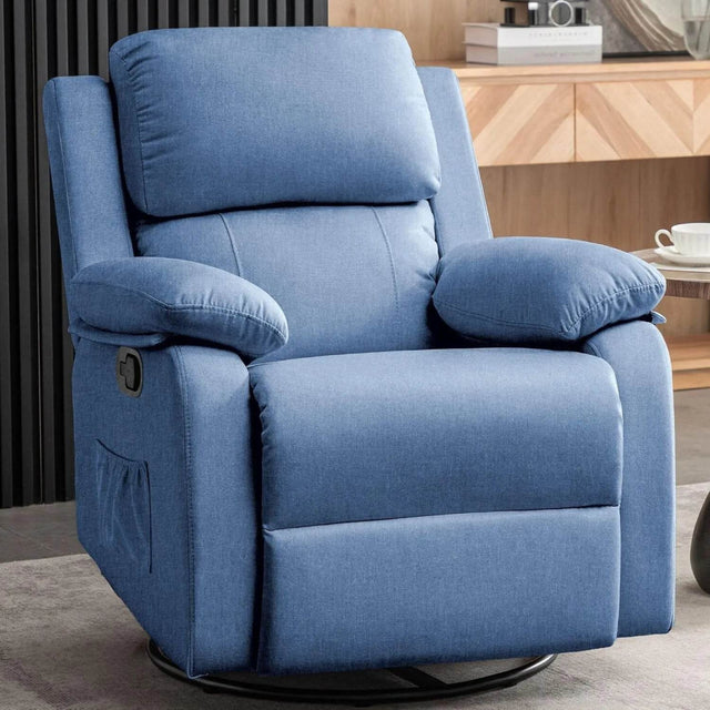 360 Degree Swivel Small Rocking Upholstered Recliner Chair - Omega Lifestyles