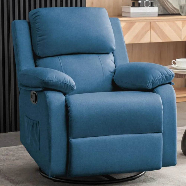 360 Degree Swivel Small Rocking Upholstered Recliner Chair - Omega Lifestyles