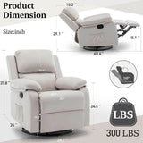 360 Degree Swivel Small Rocking Upholstered Recliner Chair - Omega Lifestyles