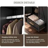 Large Heavy-Duty Metal Wardrobe Cabinet With Drawer - Omega Lifestyles