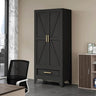 Large Heavy-Duty Metal Wardrobe Cabinet With Drawer - Omega Lifestyles