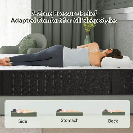 Medium 10-Inch Cooling Charcoal Memory Foam Mattress - Omega Lifestyles