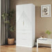 Modern Wooden Wardrobe Armoire Closet With Storage Drawers - Omega Lifestyles