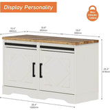 Set of 2 Farmhouse Rustic Brown Wood Nightstands - Omega Lifestyles