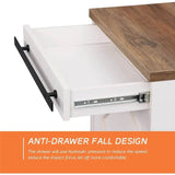 Set of 2 Farmhouse Rustic Brown Wood Nightstands - Omega Lifestyles