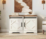 Set of 2 Farmhouse Rustic Brown Wood Nightstands - Omega Lifestyles