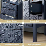 Set of 2 Modern Morocco 3-Drawer Nightstands - Omega Lifestyles