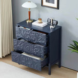 Set of 2 Modern Morocco 3-Drawer Nightstands - Omega Lifestyles