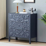 Set of 2 Modern Morocco 3-Drawer Nightstands - Omega Lifestyles