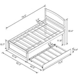 Solid Wood Twin Trundle Daybed Frame With Slat Support - Omega Lifestyles