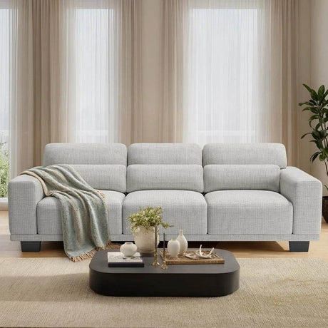 Modern Cotton Upholstered 3-Seater Living Room Sofa - Omega Lifestyles