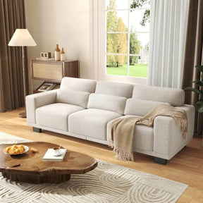 Modern Cotton Upholstered 3-Seater Living Room Sofa - Omega Lifestyles