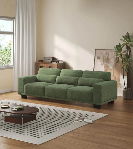 Modern Cotton Upholstered 3-Seater Living Room Sofa - Omega Lifestyles