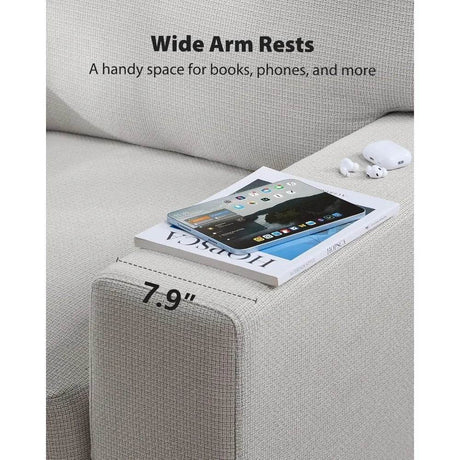 Modern Cotton Upholstered 3-Seater Living Room Sofa - Omega Lifestyles