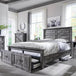 Farmhouse Wood Bed Frame with Storage Drawers - Omega Lifestyles