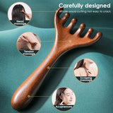 Natural Sandalwood Six-Claw Meridian Massage Comb - Sleep Galleria
