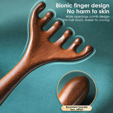 Natural Sandalwood Six-Claw Meridian Massage Comb - Sleep Galleria