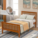Queen Solid Pine Wood Platform Bed Frame With Headboard - Harper&Bright Designs - Omega Lifestyles