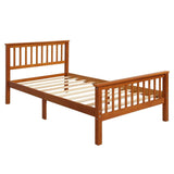 Queen Solid Pine Wood Platform Bed Frame With Headboard - Harper&Bright Designs - Omega Lifestyles