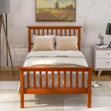 Queen Solid Pine Wood Platform Bed Frame With Headboard - Harper&Bright Designs - Omega Lifestyles
