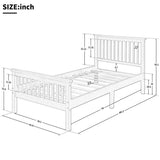 Queen Solid Pine Wood Platform Bed Frame With Headboard - Harper&Bright Designs - Omega Lifestyles