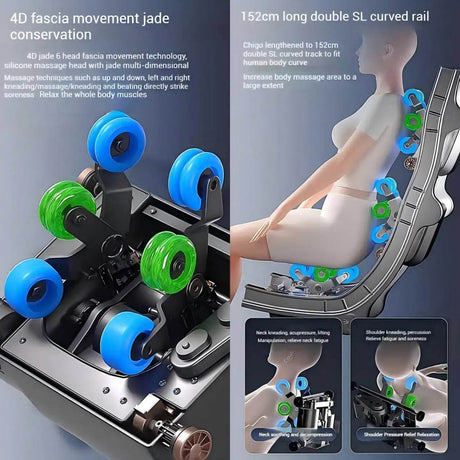 4D Zero-Gravity Shiatsu Heat Airbag Full Body Massage Chair - Omega Lifestyles