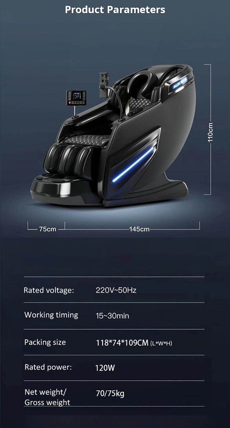 4D Zero-Gravity Shiatsu Heat Airbag Full Body Massage Chair - Omega Lifestyles